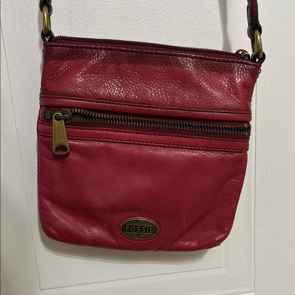Fossil Red Crossbody Bag